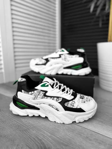 Adidasi barbati albi cu verde 260 T2-3